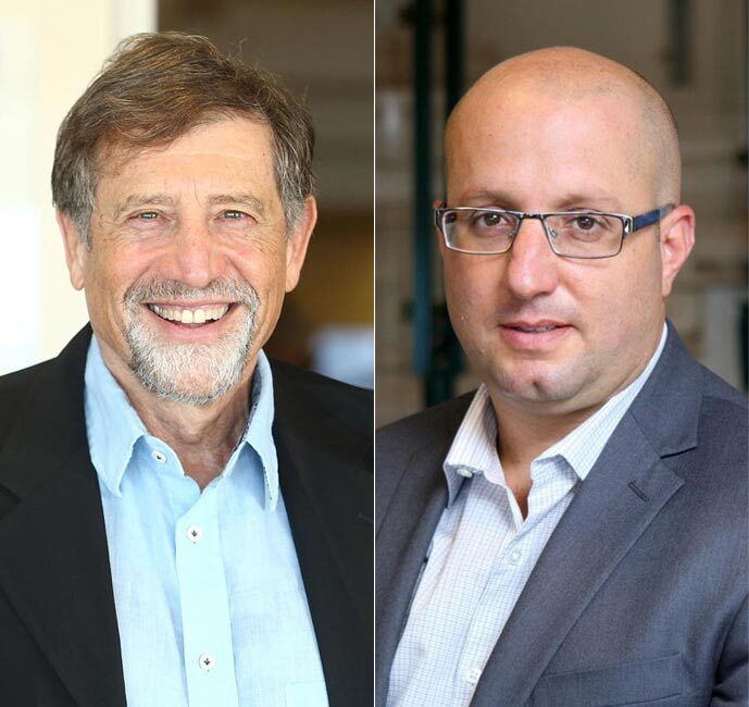 מימין: תמיר כהן, מנכ"ל שיכון ובינוי ונתי סיידוף, בעל השליטה בחברה
(צילומים: עמית שעל , אוראל כהן) מימין תמיר כהן ו נתי סיידוף
