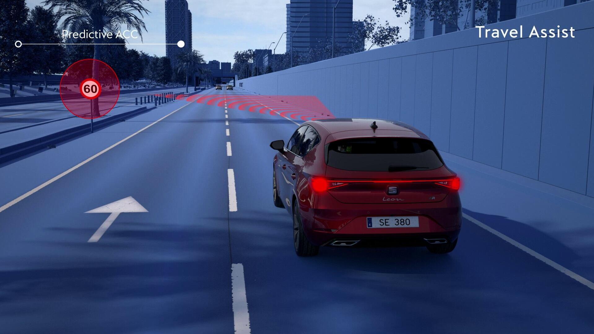 סייען המהירות החכם. קורא מה המהירות המותרת באמצעות חיישנים ואז מתריע בפני הנהג כשהוא עובר אותה