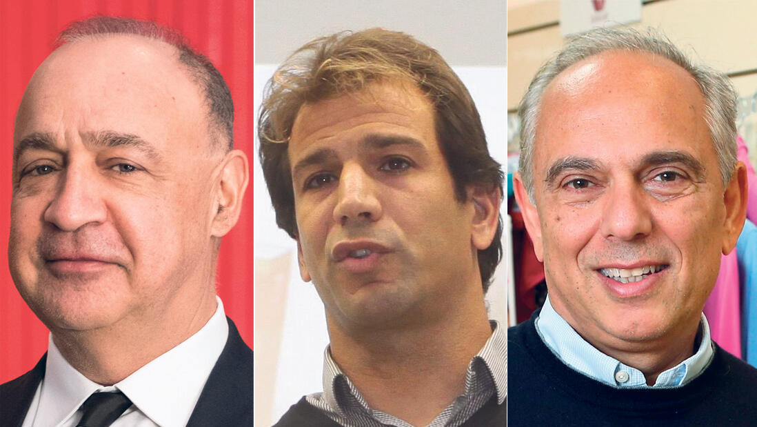 אייזק דבאח בעל השליטה בדלתא אייל גרינברג מנכ"ל קבוצת גולף ו לן בלווטניק בעל השליטה בגולף